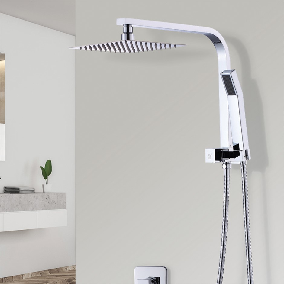 WELS 8" Rain Shower Head Set Square Dual