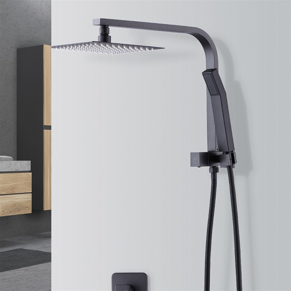 WELS 8" Rain Shower Head Set Square Dual