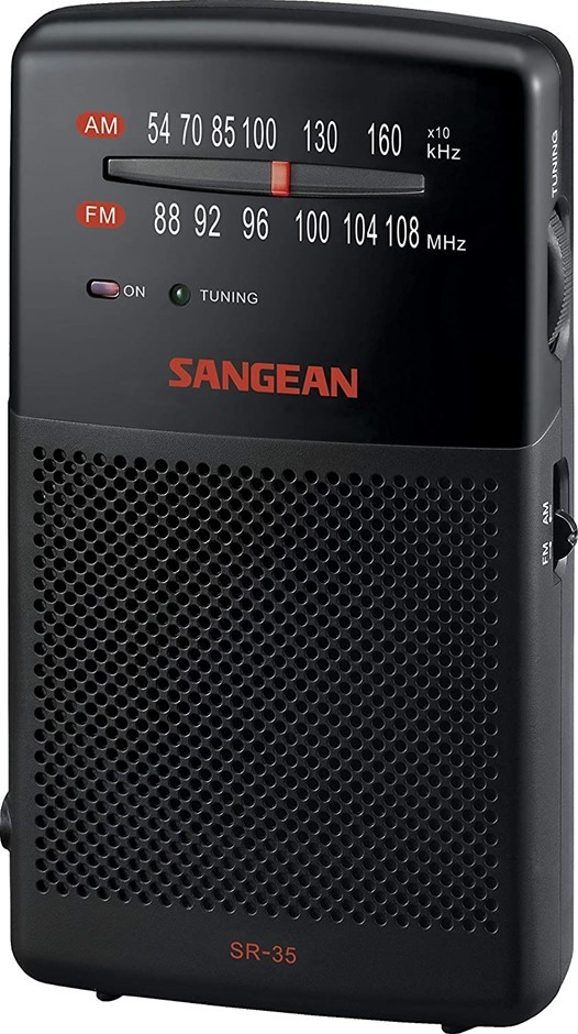 SANGEAN SR35 Portable Radio, Black.