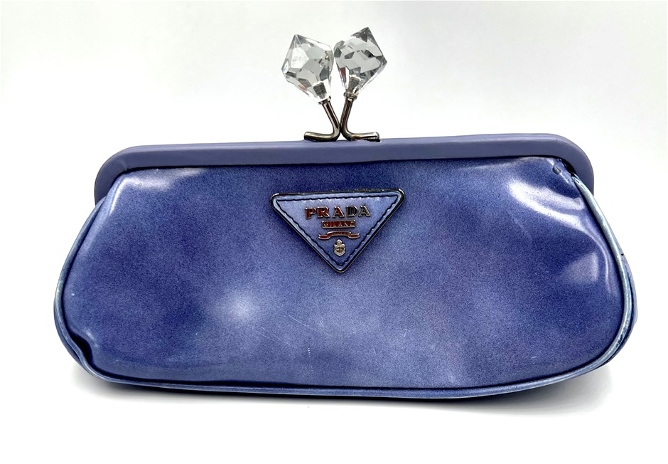 Prada Lilac Coin Purse with Crystal Click Top Opening Auction (0092