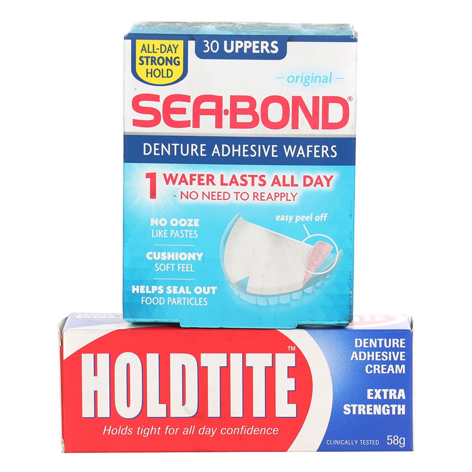 8 x Assorted Denture Adhesive Products. Contains 4 x SEABOND, 4 x