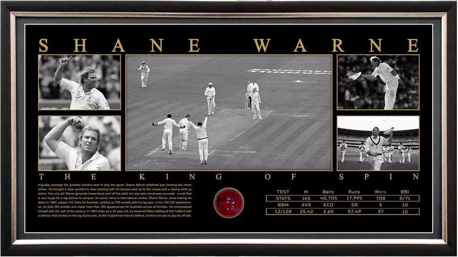 Shane Warne Hand Signed Cricket Ball Framed with COA Auction (0009 ...