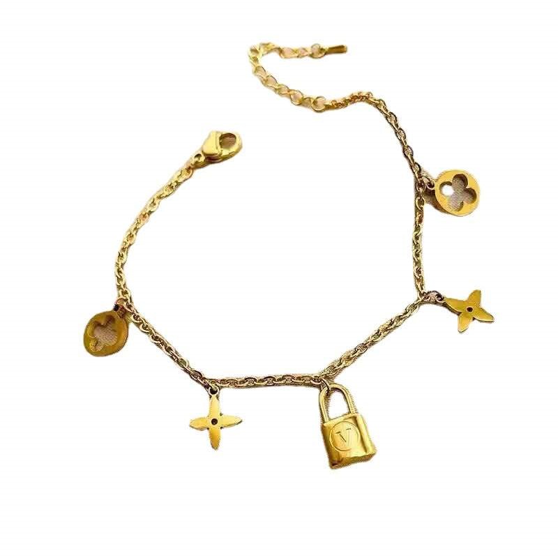 Louis Vuitton Diamond Convertible Necklace Bracelet 18k Gold Charm