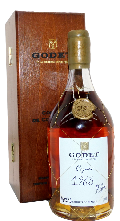 Godet Grande Champagne Cognac 1963 (1x 700mL), France, Cork.
