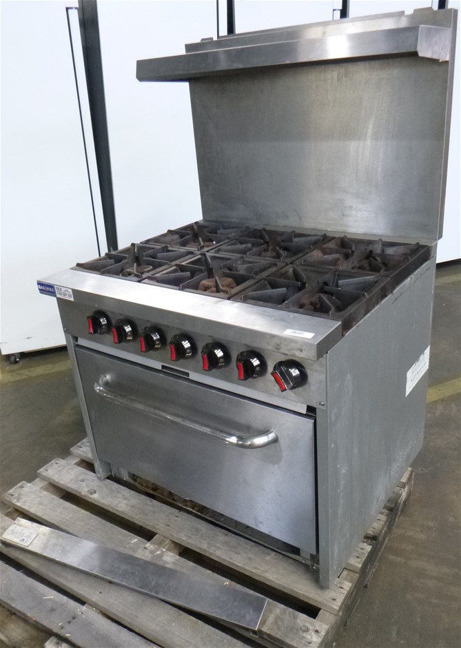 F.E.D GasMax S36T Stainless Steel Freestanding 6 Burner Gas Cooktop