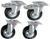 Set of 4 Heavy Duty Swivel Castor Wheels 120mm Rubber Wheels, 2 with Brakes