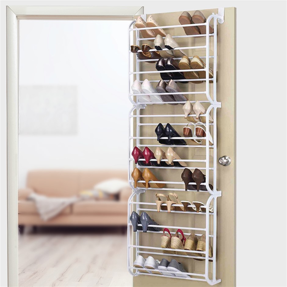Buy 36 Pair Shoe Holder Organiser Over The Door Hanging Shelf Rack