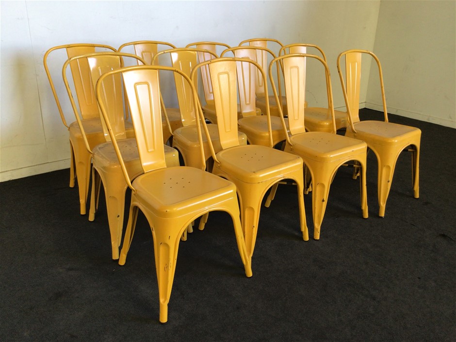 20 x Yellow Highback Steel Outdoor Chairs Auction (00787043115