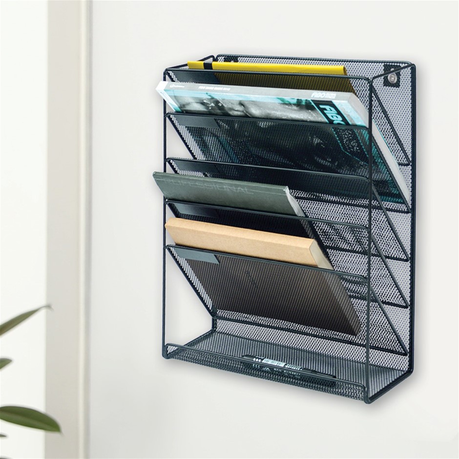 Wall Mount 6 Pocket Hanging File Sorter 