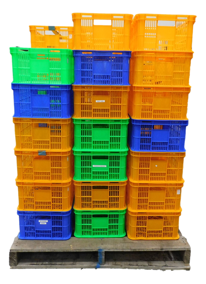 Pallet of Approx 40 Multi Coloured Plastic Crates (40x Crates) Auction ...