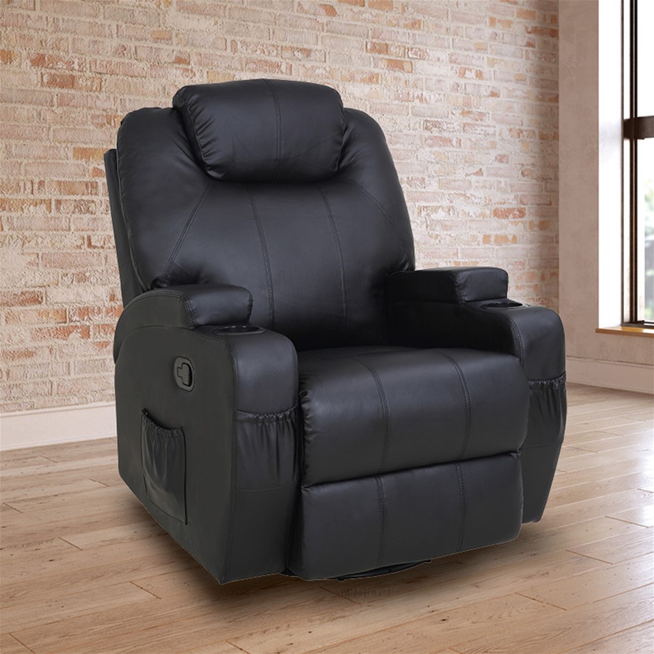 Black Massage Chair Recliner 360 Degree 