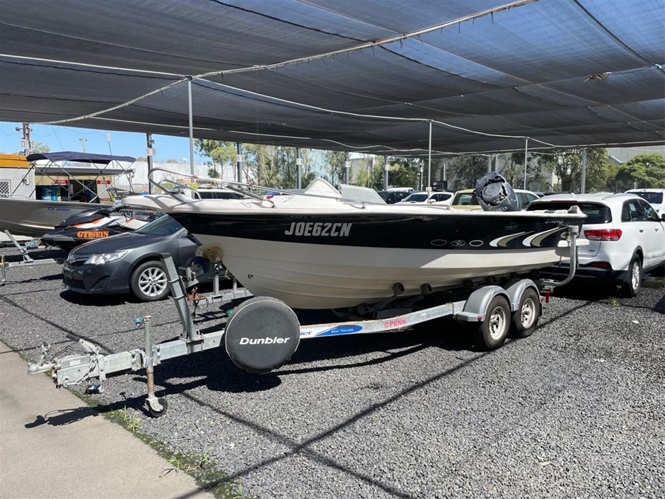 2008 STREAKER BOAT BLUEWATER ECLIPSE BOAT, 150HP YAMAHA, Dunbier trailer