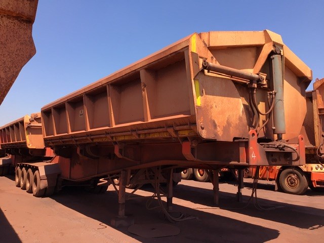 2005 Powertrans 3mtr Off Road “A” Section Quadaxle Side Tipper Trailer