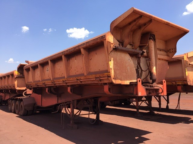 2005 Powertrans 3mtr Off Road “A” Section Quadaxle Side Tipper Trailer