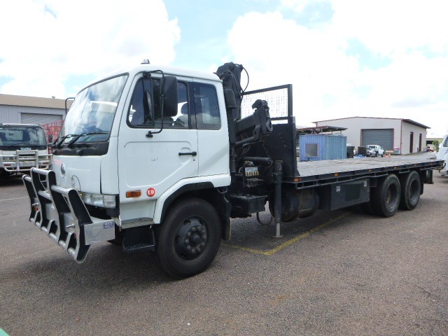 1996 Nissan UD PKC310 6 x 2 Tray Body Truck with Crane