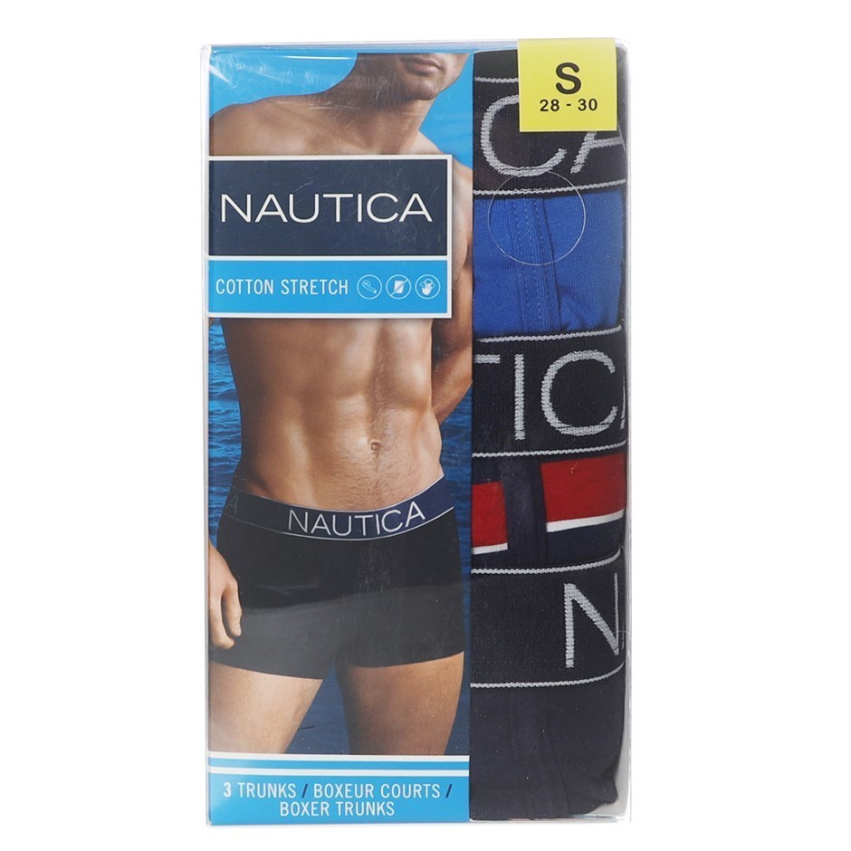 2 x NAUTICA Men's 3pk Trunks, Size S, Cotton/Elastane, Multi. Buyers Note