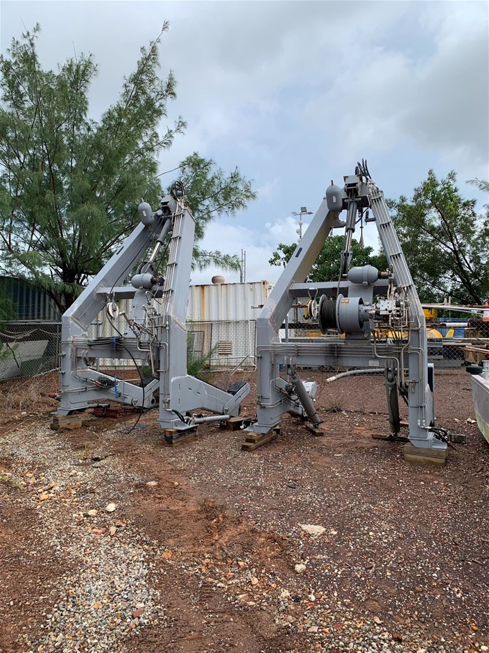 2 x Boat Davit Cranes from Ex Navy Ship (Darwin)
