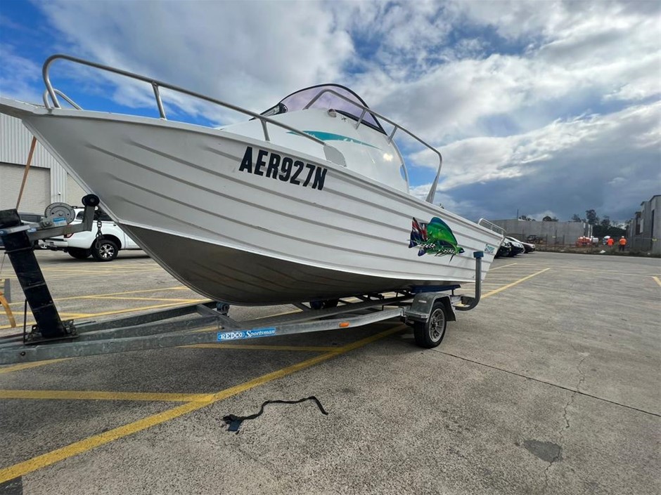2006 SNYPER HALF CABIN BOAT, 90HP MERCURY, 175HRS