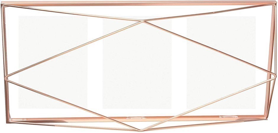 UMBRA Prisma Multi Picture Frame, Photo Display for Desk or Wall, Copper.