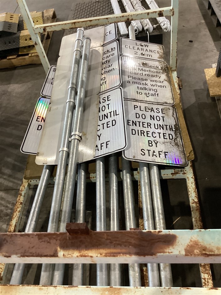 Traffic Sign Poles With Some Signs, Qty x 9 Auction (0034-8017147 ...