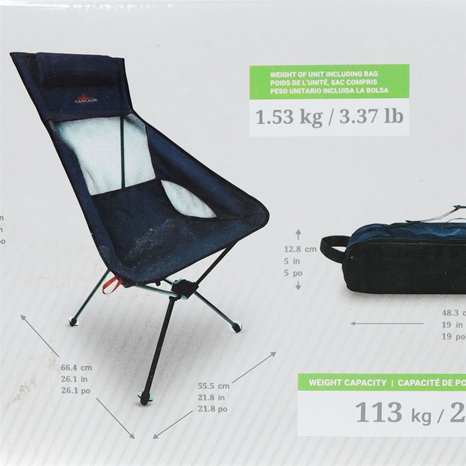 Cascade mountain tech discount ultralight highback chair