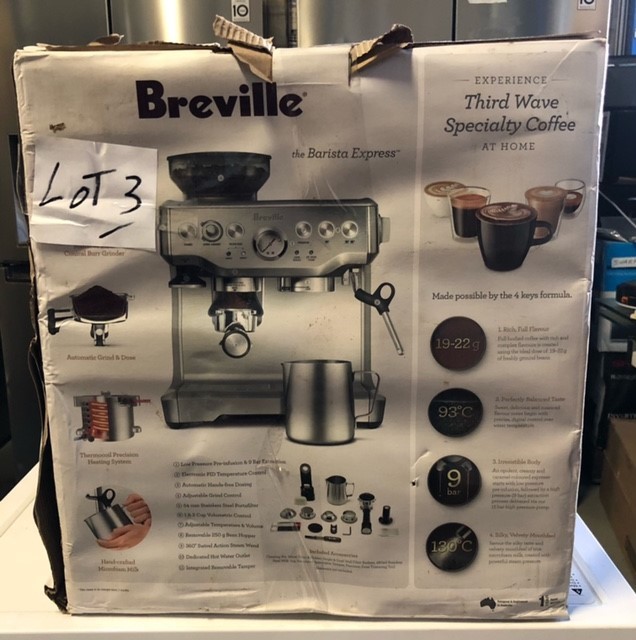Breville The Barista Express Coffee Machine BES870BKS (Water Damaged