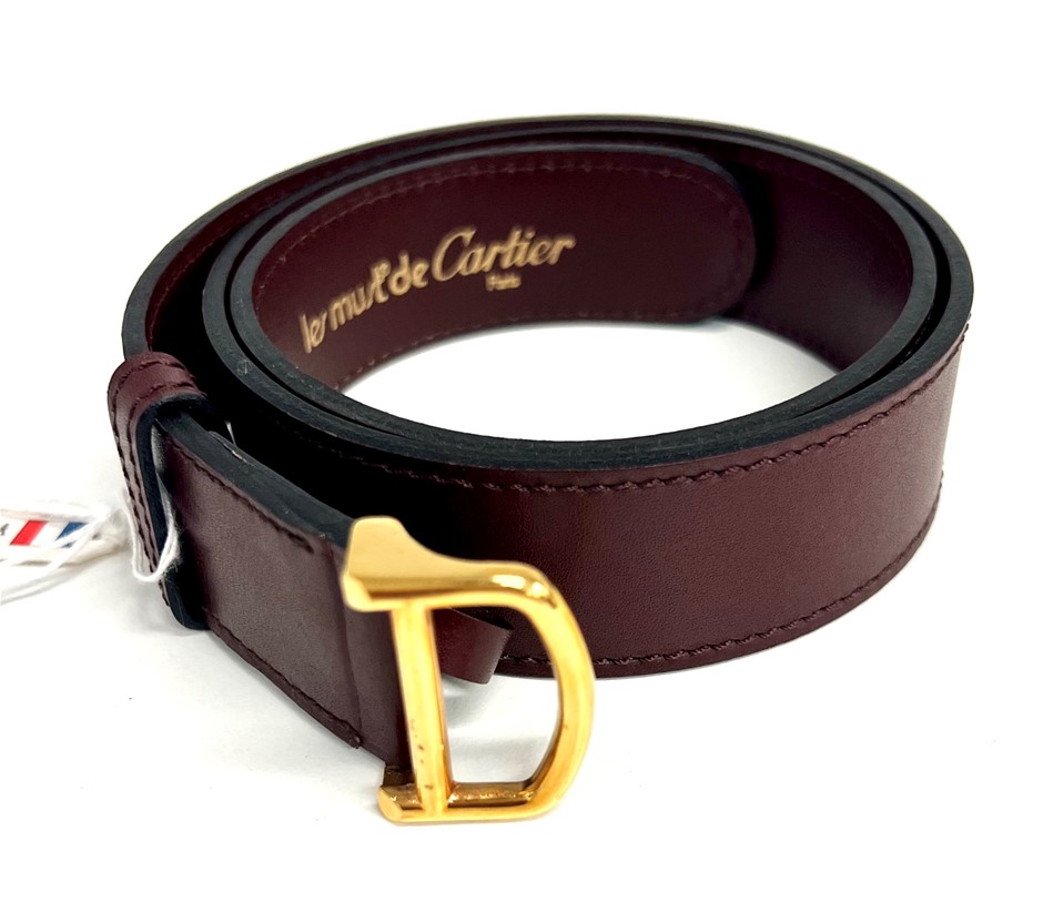 Cartier Burgundy Leather Belt Auction (0021-2552406) | Grays  display picture 2