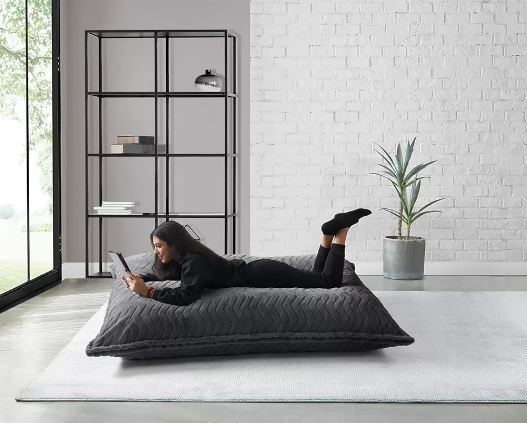 LOUNGE & CO Crash Pillow Lounger, Zig-Zag Grey, L 193 x W 139.7 cm. Auction  | GraysOnline Australia