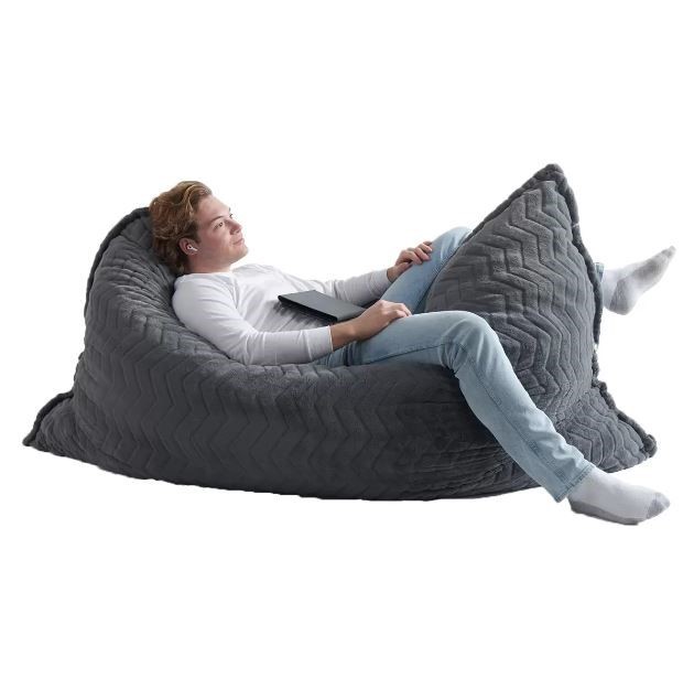 LOUNGE & CO Crash Pillow Lounger, Zig-Zag Grey, L 193 x W 139.7 cm. Auction  | GraysOnline Australia