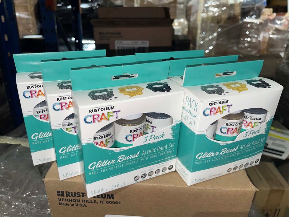 2 x 3pkt Acrylic Glitter Paint Set Auction (01253025589) Grays Australia