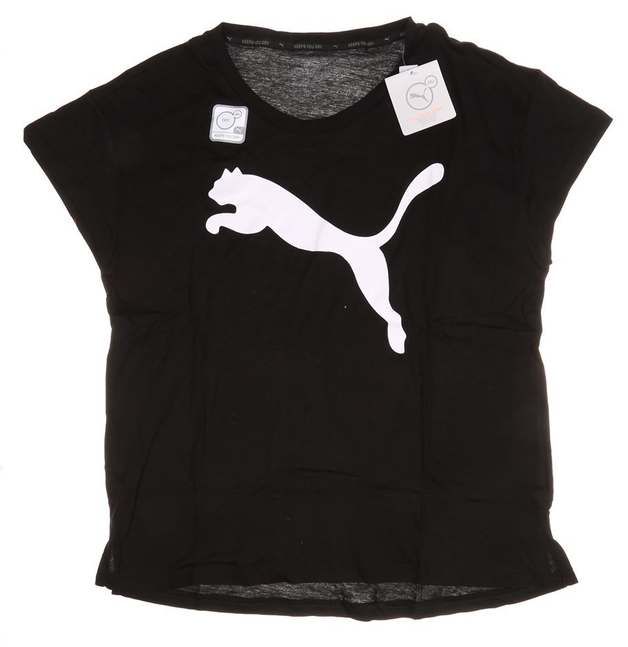 2 x Women's PUMA  Cat Logo Active T-Shirt, Size M, Black.  Buyers Note - Di