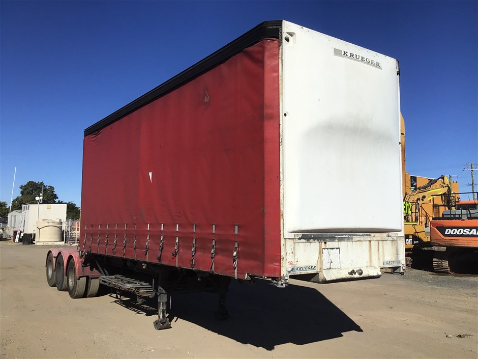 1998 Krueger ST-338 Triaxle Curtainsider Lead Trailer
