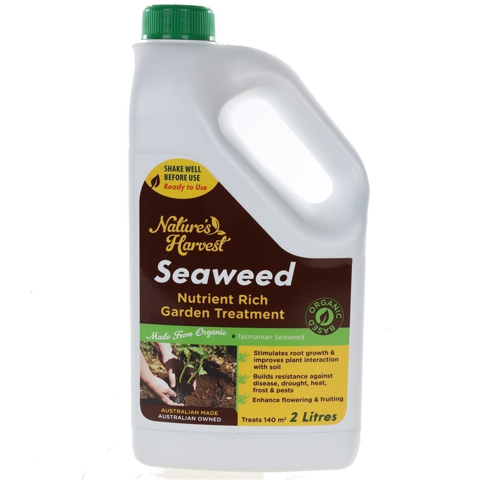 2 x NATURE'S HARVEST Seaweed Nutrient Rich Garden Treatment, 2L.