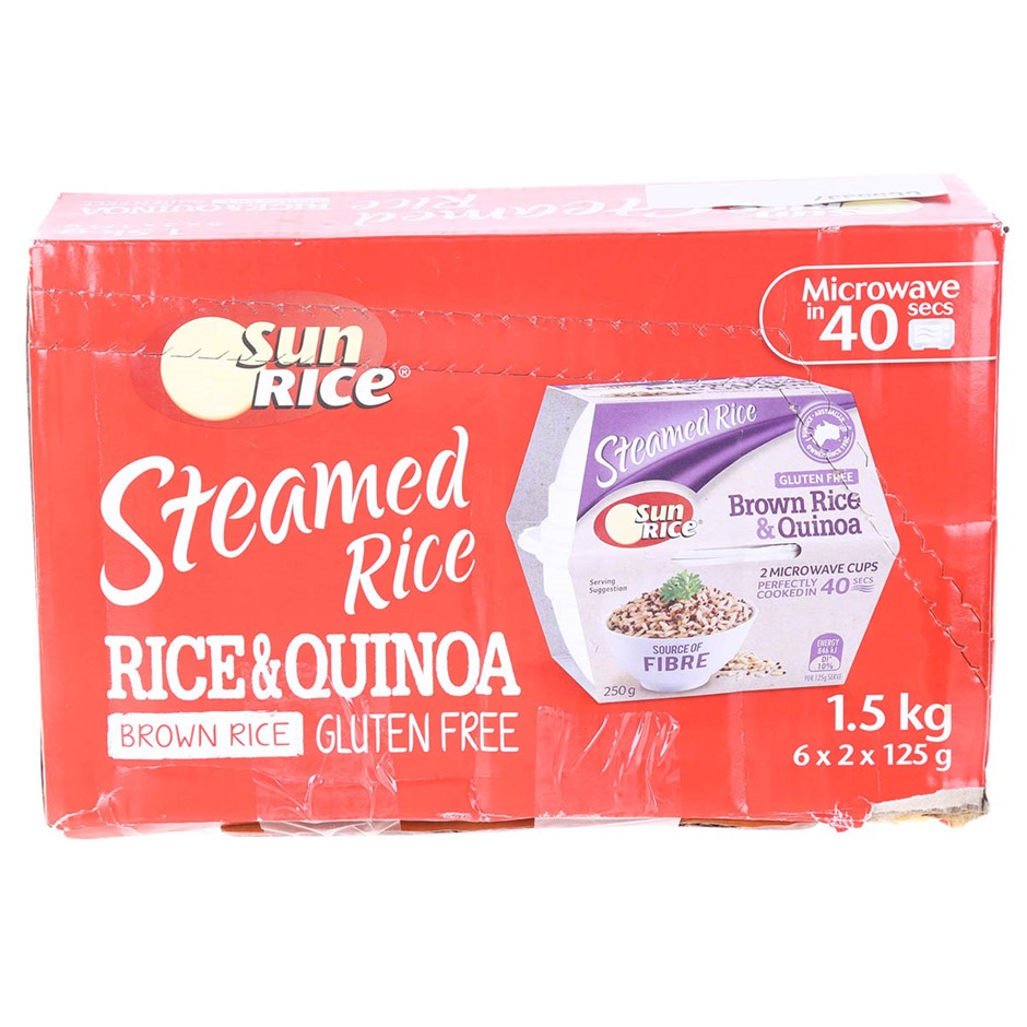 11 x SUNRICE Steamed Rice (Brown Rice & Quinoa) 2pk. Best Before 02/