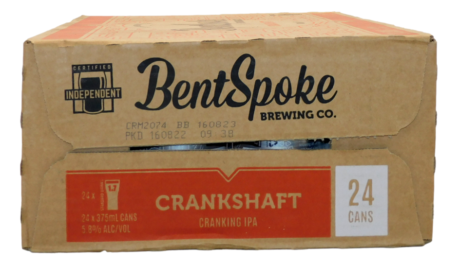 BentSpoke Crankshaft Cranking IPA Beer (24x 375mL), ACT. Auction (0004