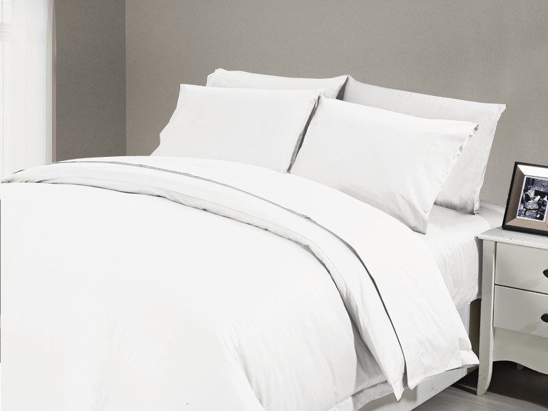 1200 TC Fitted Sheet Single White