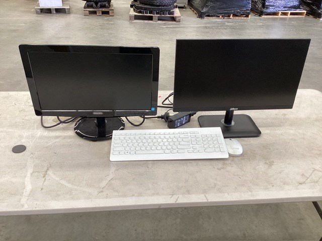2 Computer Monitors, Keyboard and Mouse Auction (0036-9043217) | Grays ...