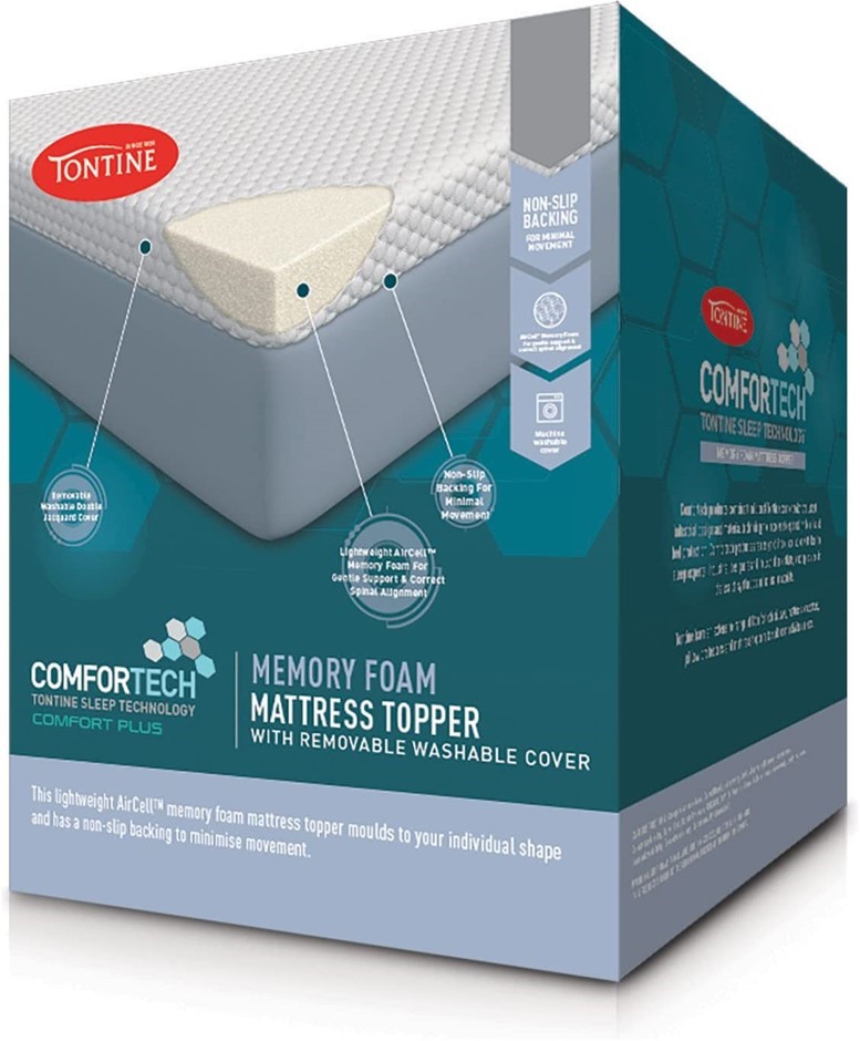 TONTINE Comfortech Memory Foam Mattress Topper, Queen, White, T6291. NB: sl  Auction (0248-5053485) | Grays Australia