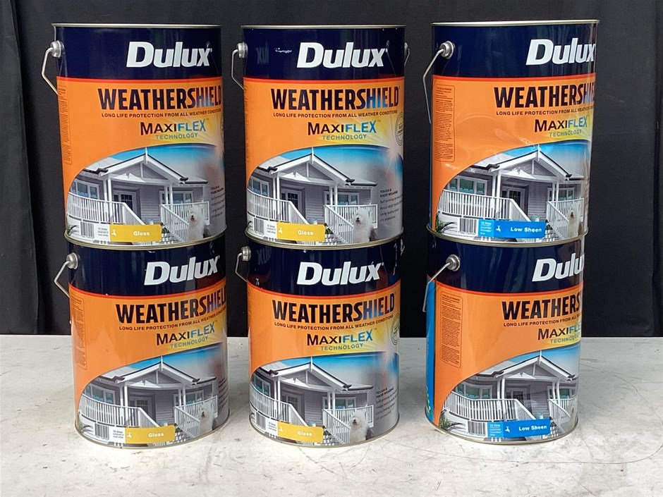 6 x 10 Litre Tins Of Assorted Dulux Paint. Auction (00193026644