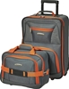 ROCKLAND Fashion Softside Upright Luggage Set, Charcoal, 2-Piece Set (14/19