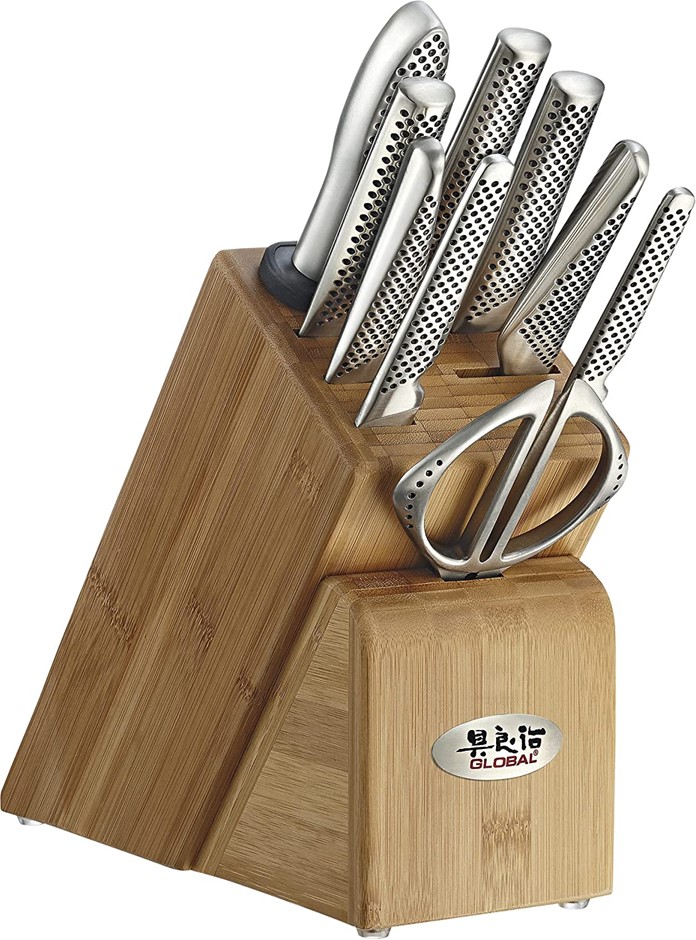 GLOBAL Takashi 10Piece Knife Block Set, Made in Japan, CROMOVA 18