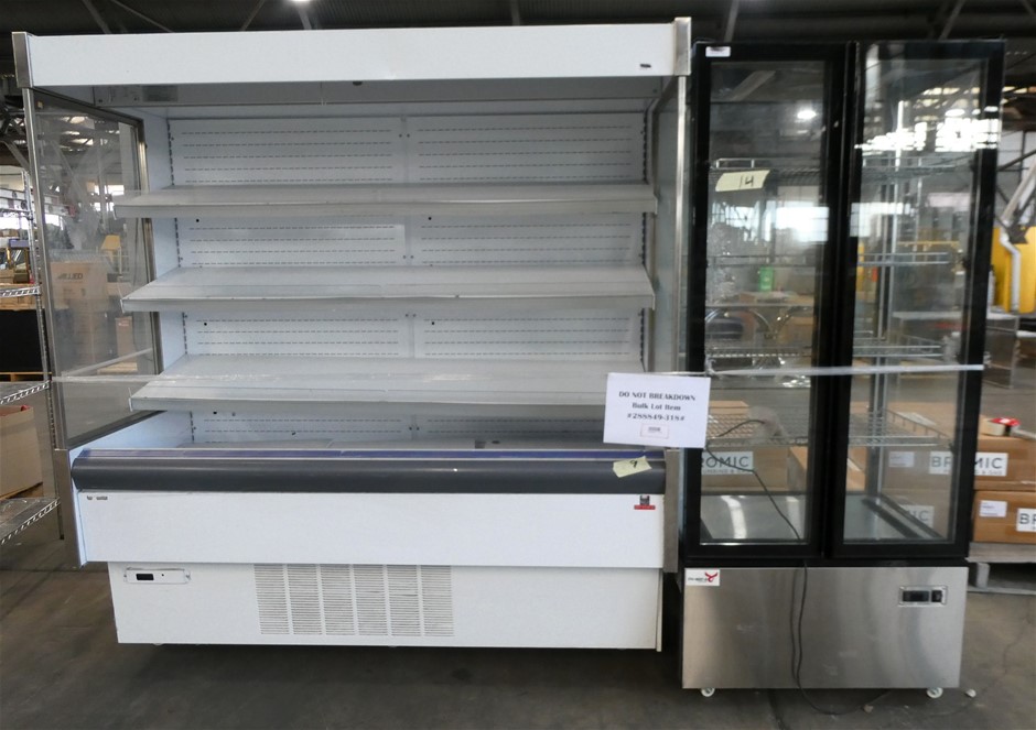 Bundle Assorted of ARNEG OPEN DISPLAY FRIDGE and 4 SQUARE GLASS DISPLAY ...