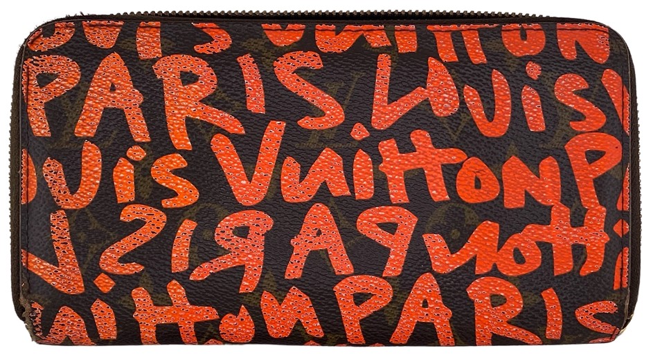 Louis Vuitton Steven Sprouse Orange Graffiti Zippy Wallet - A