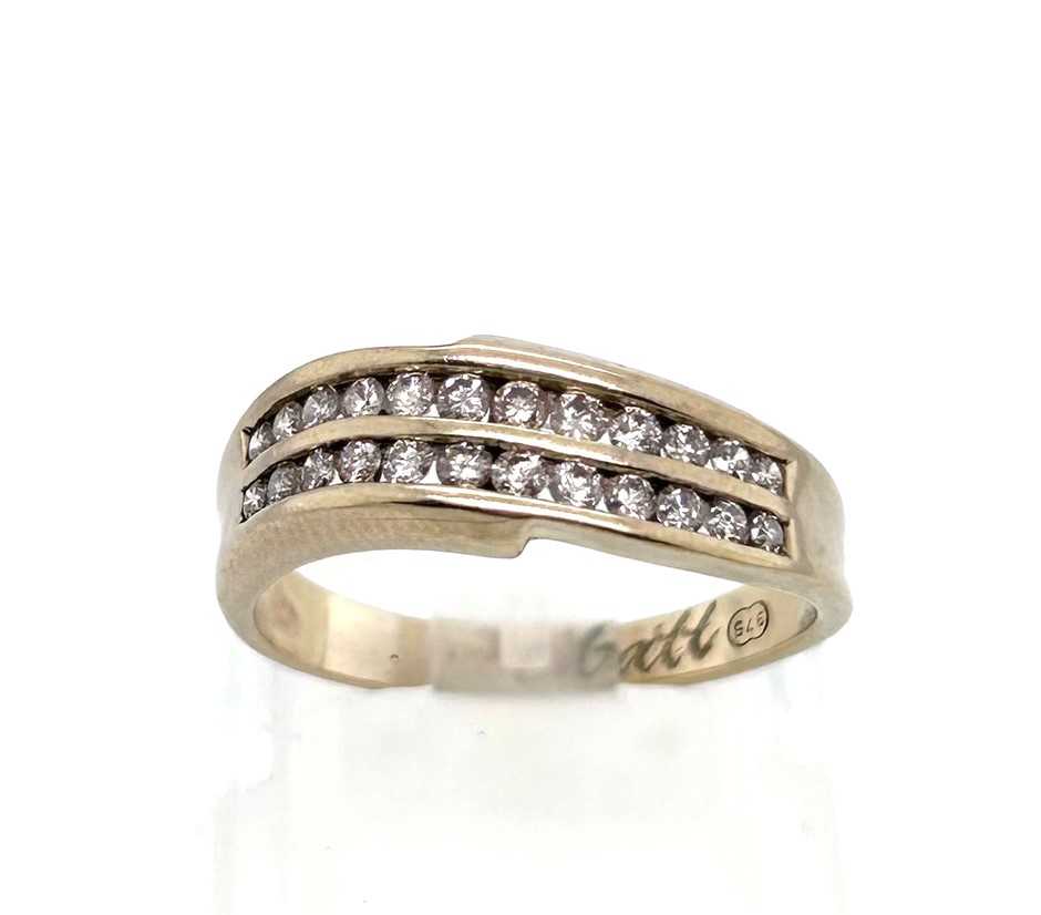 9ct Yellow Gold 2 Row Diamond Ring Auction (0164-2555650) | Grays Australia