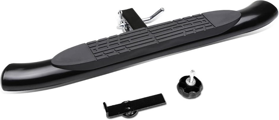 DNA MOTORING Class III 4" Oval Hitch Step, Black, Polyethylene, 350lbs Weig