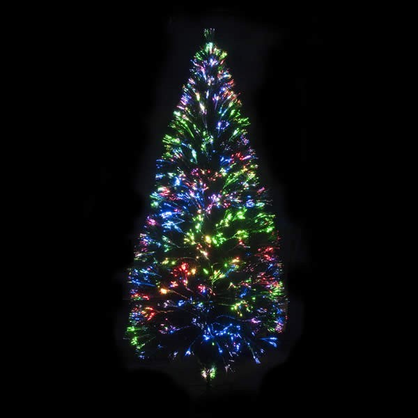 2.1m 7Ft Fibre Optic LED Green Xmas Tree
