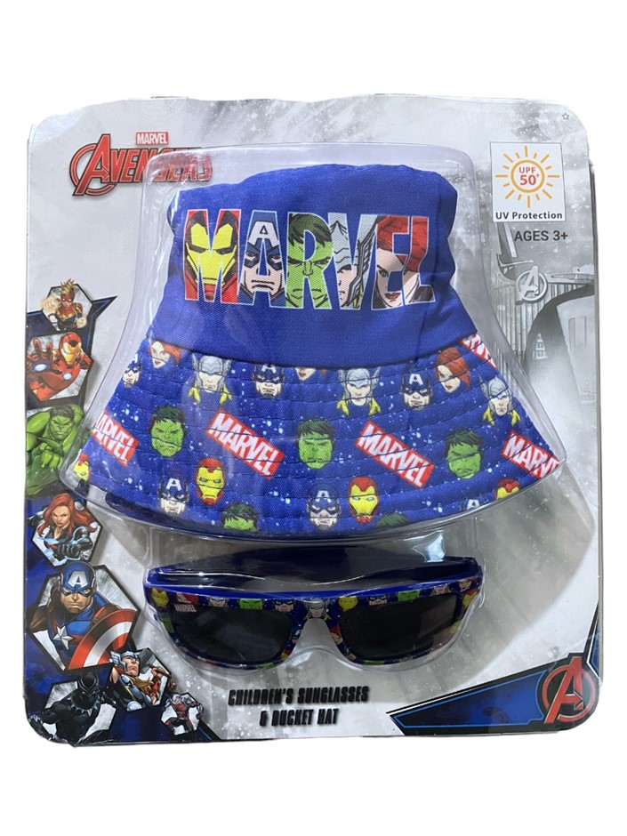 MARVEL Avengers Kids' Bucket Hat & Sunglasses Set. Buyers Note