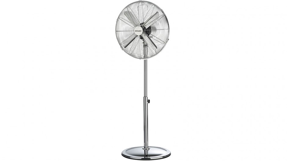 DIMPLEX 40cm High Velocity Pedestal Fan, Model DCPF40G, Chrome Finish. NB Auction (00385053475