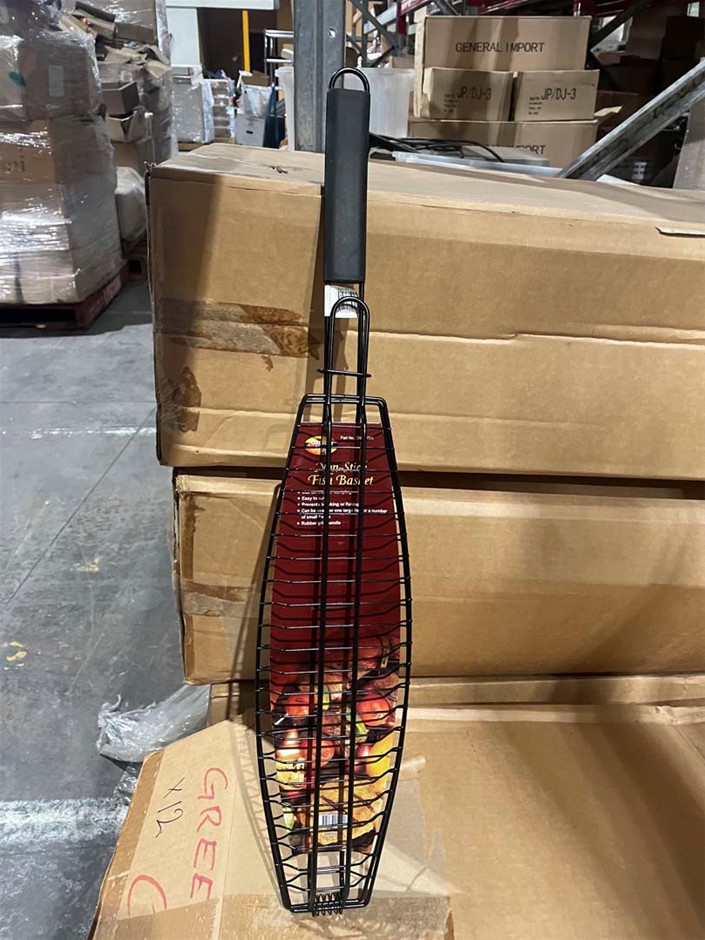 Portable BBQ Fish Grill Basket For Outdoor Grill Auction (02273027433