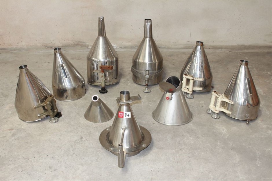 Crate of Stainless Steel hoppers Auction (00145054896) Grays Australia